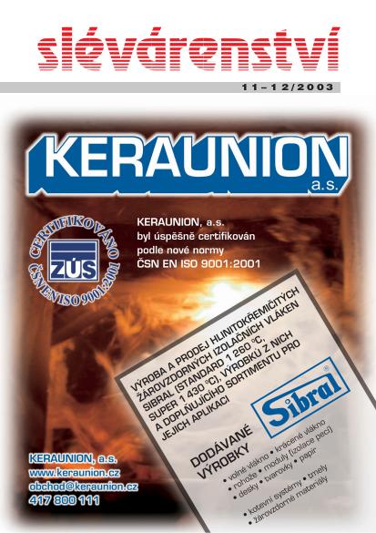 Slévárenství 11 - 12/2003